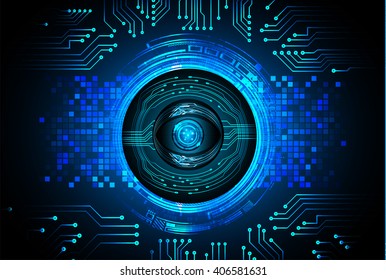 Blue abstract hi speed internet technology background illustration. eye scan virus computer. vector