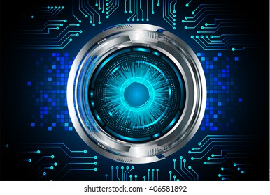Blue abstract hi speed internet technology background illustration. eye scan virus computer. vector