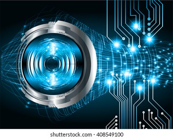 Blue abstract hi speed internet technology background illustration. eye scan virus computer. move motion. vector