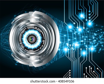 Blue abstract hi speed internet technology background illustration. eye scan virus computer. move motion. vector