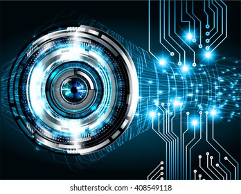 Blue abstract hi speed internet technology background illustration. eye scan virus computer. move motion. vector
