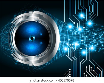 Blue abstract hi speed internet technology background illustration. eye scan virus computer. move motion.