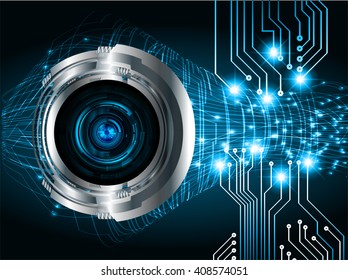 Blue abstract hi speed internet technology background illustration. eye scan virus computer. move motion.