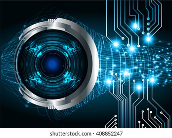Blue abstract hi speed internet technology background illustration. eye scan virus computer. vector
