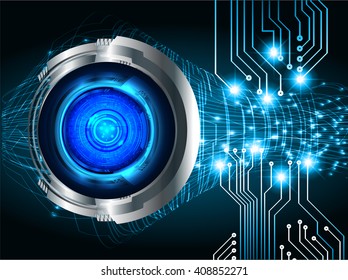 Blue abstract hi speed internet technology background illustration. eye scan virus computer. vector