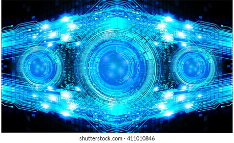 Blue abstract hi speed internet technology background illustration. eye scan virus computer. motion move. vector