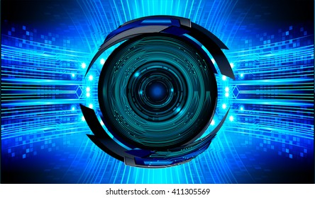 Blue abstract hi speed internet technology background illustration. eye scan virus computer. motion move.