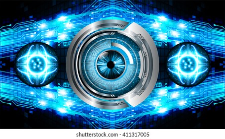 Blue abstract hi speed internet technology background illustration. eye scan virus computer. motion move