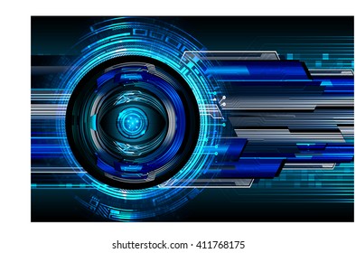 Blue abstract hi speed internet technology background illustration. eye scan virus computer. motion move.