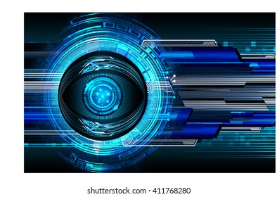 Blue abstract hi speed internet technology background illustration. eye scan virus computer. motion move.