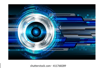 Blue abstract hi speed internet technology background illustration. eye scan virus computer. motion move.
