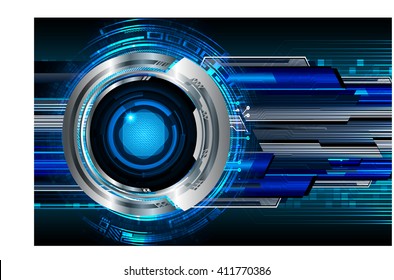 Blue abstract hi speed internet technology background illustration. eye scan virus computer. motion move.