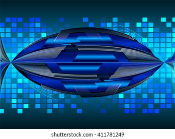Blue abstract hi speed internet technology background illustration. web computer. motion move.