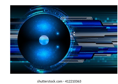 Blue abstract hi speed internet technology background illustration. eye scan virus computer. motion move.
