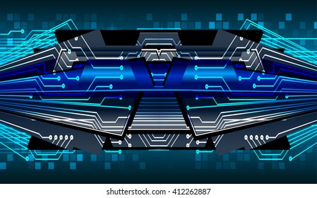 Blue abstract hi speed internet technology background illustration. eye scan virus computer. motion move.