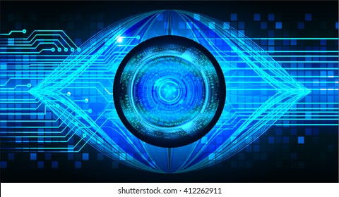 Blue abstract hi speed internet technology background illustration. eye scan virus computer. motion move.