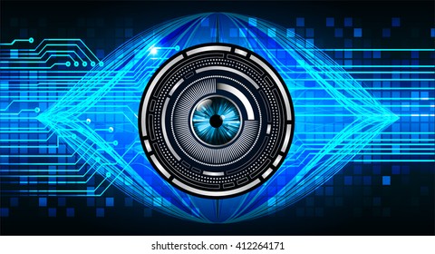 Blue abstract hi speed internet technology background illustration. eye scan virus computer. motion move.
