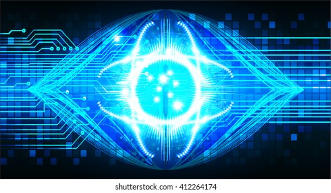 Blue abstract hi speed internet technology background illustration. eye scan virus computer. motion move.