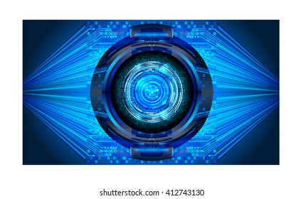 Blue abstract hi speed internet technology background illustration. eye scan virus computer. motion move. vector