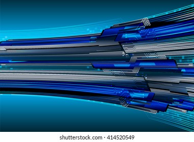 Blue abstract hi speed internet technology background illustration. eye scan virus computer. motion move. vector