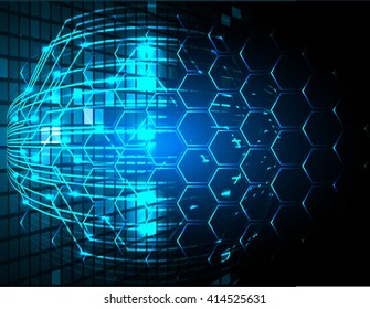 Blue abstract hi speed internet technology background illustration. eye scan virus computer. motion move. vector