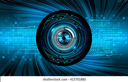 Blue abstract hi speed internet technology background illustration. eye scan virus computer. motion move. vector