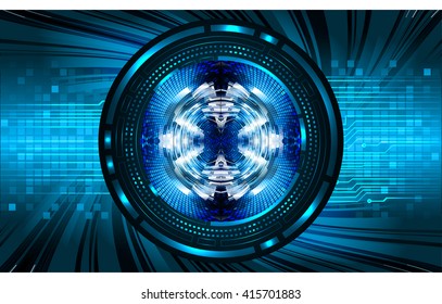 Blue abstract hi speed internet technology background illustration. eye scan virus computer. motion move. vector