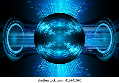 Blue abstract hi speed internet technology background illustration. eye scan virus computer. motion move. vector