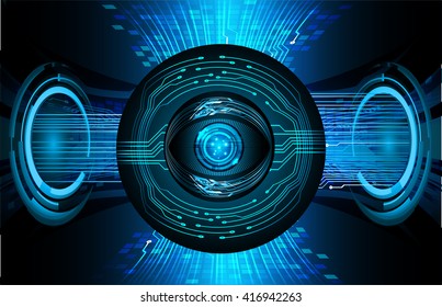 Blue abstract hi speed internet technology background illustration. eye scan virus computer. motion move. vector