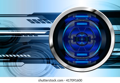 Blue abstract hi speed internet technology background illustration. eye scan virus computer. motion move..