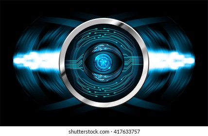 Blue abstract hi speed internet technology background illustration. eye scan virus computer. motion move. vector