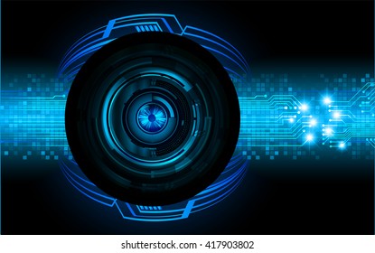 Blue abstract hi speed internet technology background illustration. eye scan virus computer. motion move. vector