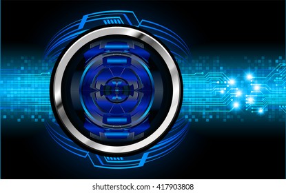Blue abstract hi speed internet technology background illustration. eye scan virus computer. motion move. vector