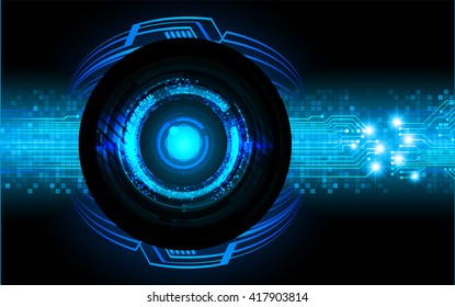 Blue abstract hi speed internet technology background illustration. eye scan virus computer. motion move. vector