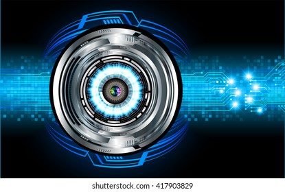 Blue abstract hi speed internet technology background illustration. eye scan virus computer. motion move. vector