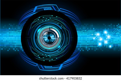 Blue abstract hi speed internet technology background illustration. eye scan virus computer. motion move. vector