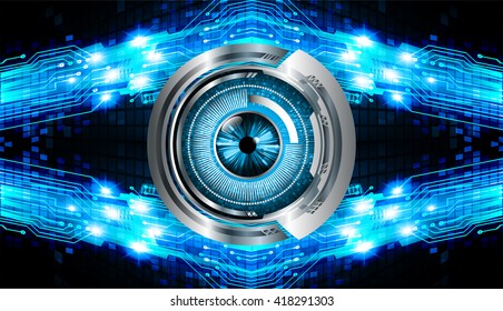 Blue abstract hi speed internet technology background illustration. eye scan virus computer. motion move. vector