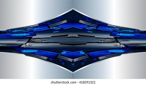 Blue abstract hi speed internet technology background illustration. eye scan virus computer. motion move. vector