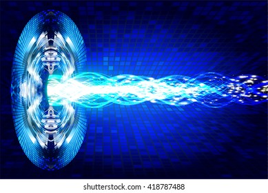 Blue abstract hi speed internet technology background illustration. eye scan virus computer. motion move. Spark. vector