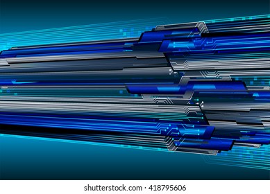 blue abstract hi speed internet technology background illustration. eye scan virus computer. motion move. Spark. vector