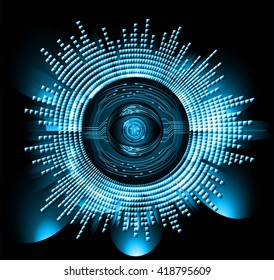 blue abstract hi speed internet technology background illustration. eye scan virus computer. motion move. Spark. vector