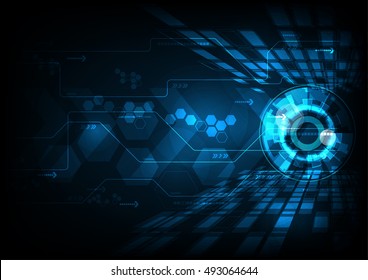 Blue abstract hi speed internet technology background illustration. eye scan virus computer