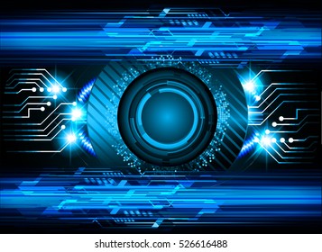 Blue abstract hi speed internet technology background illustration. eye scan virus computer
