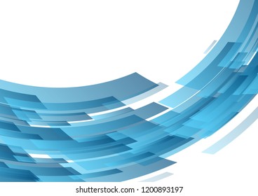 Blue abstract hi-tech shapes geometric background. Vector modern futuristic background