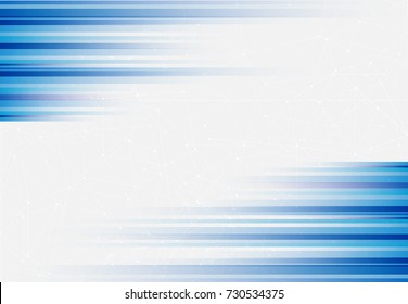 Blue abstract horizon lines background technology with polygon geometric, Vector illustration