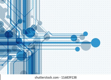 Blue abstract horizontal background with geometrical linear elements. Eps10