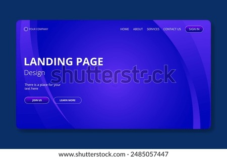 Blue abstract illustration designed for landing pages, websites, and digital presentations. Clean, professional, and creative look. Perfect for startups, tech companies, UI, UX designers.