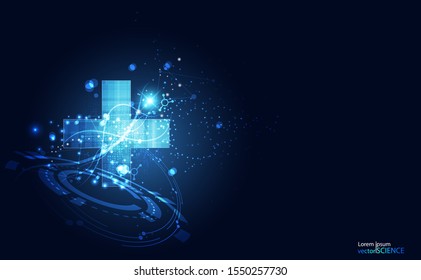 Blue abstract image with modern futuristic science background That is blue and light flare, positive health concept For medical background images. Vector illustration.