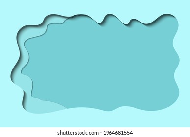 Blue Abstract Landscape Vector 3D Background with Paper Cut shapes and Colorful Carving Art for Business Presentations Flyers Posters and Screen Web Wallpaper