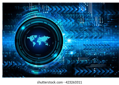 blue abstract light hi speed internet technology background illustration, Background conceptual image of digital. eye scan virus computer. motion move graphic. world